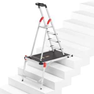 Sæt Hailo Patenteret Stige-trappeplatform med 4 trins trappestige (6 varianter)